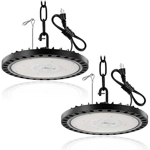 LED High Bay Light, 300W UFO, 36000LM 5000K Shop Lights With US Plug 5' Cable, IP65 Warehouse Area Lighting for Garage Workshop (2)