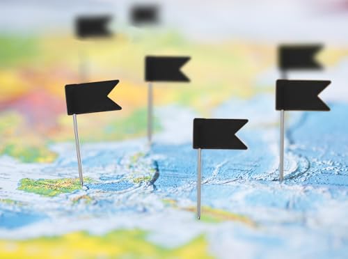 Tupalizy 50 peças de alfinetes de bandeira para mapas de viagem, tachinhas de plástico com ponta de