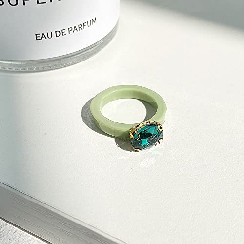 Little Star Shop Resin Rings For Women Trendy Rings Thick Rings For Women Y2K Acrylic Rings For Women Beaded Rings Aesthetic Jewelry #TOP4