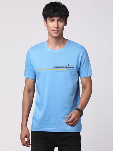 Image of ADRO 100% Cotton Lycra Tshirts for Men Combo Pack of 3 | Regular Fit | Printed T Shirt | Round Neck Half Sleeve| Mens Tshirts