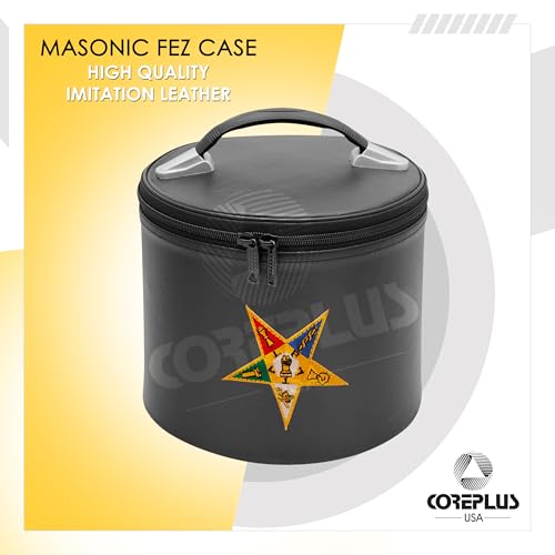 OES FEZ CASE - BLACK IMITATION LEATHER WITH OES EMBLEM, LARGE3
