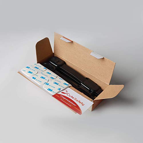 Cutesafety Child Proof Safety Locks - Baby Proofing Cabinet Lock With 6 Extra 3M Adhesives - Adjustable Strap Latches To Cabinets,Drawers,Cupboard,Oven,Fridge,Closet Seat,Door,Window (Black, 6) #TOP6