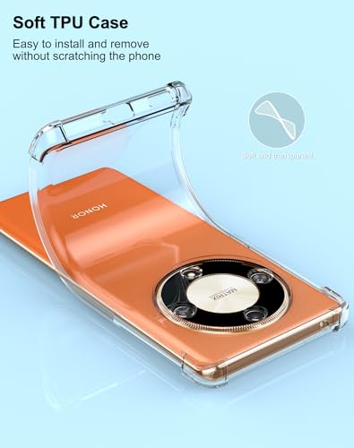 Image of Back Cover Transparent Soft Silicone Scratch Resistant Anti Slip Back Cover Case for Honor X9b - Transparent