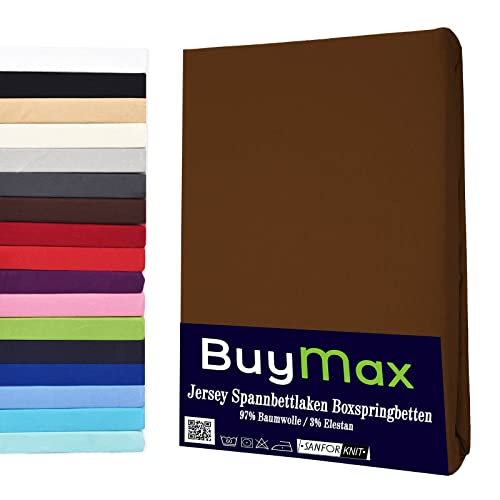 Buymax® Spannbettlaken 60x120 70x140 80x200 90x200 100x200 120x200 140x200 160x200 180x200 200x200 Baumwolle Bettlaken Jersey