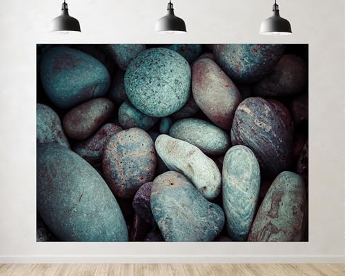 Trykid 8x8ft Smooth Pebbles Backdrop Multicolored Stones Polished Surfaces Natural