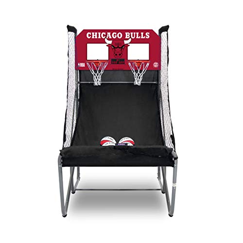 Pop-A-Shot - Home Dual Shot with Chicago Bulls NBA Graphics l Sensor Scoring l 16 Game Modes l 7 Balls l Foldable Storage l for All NBA Fans