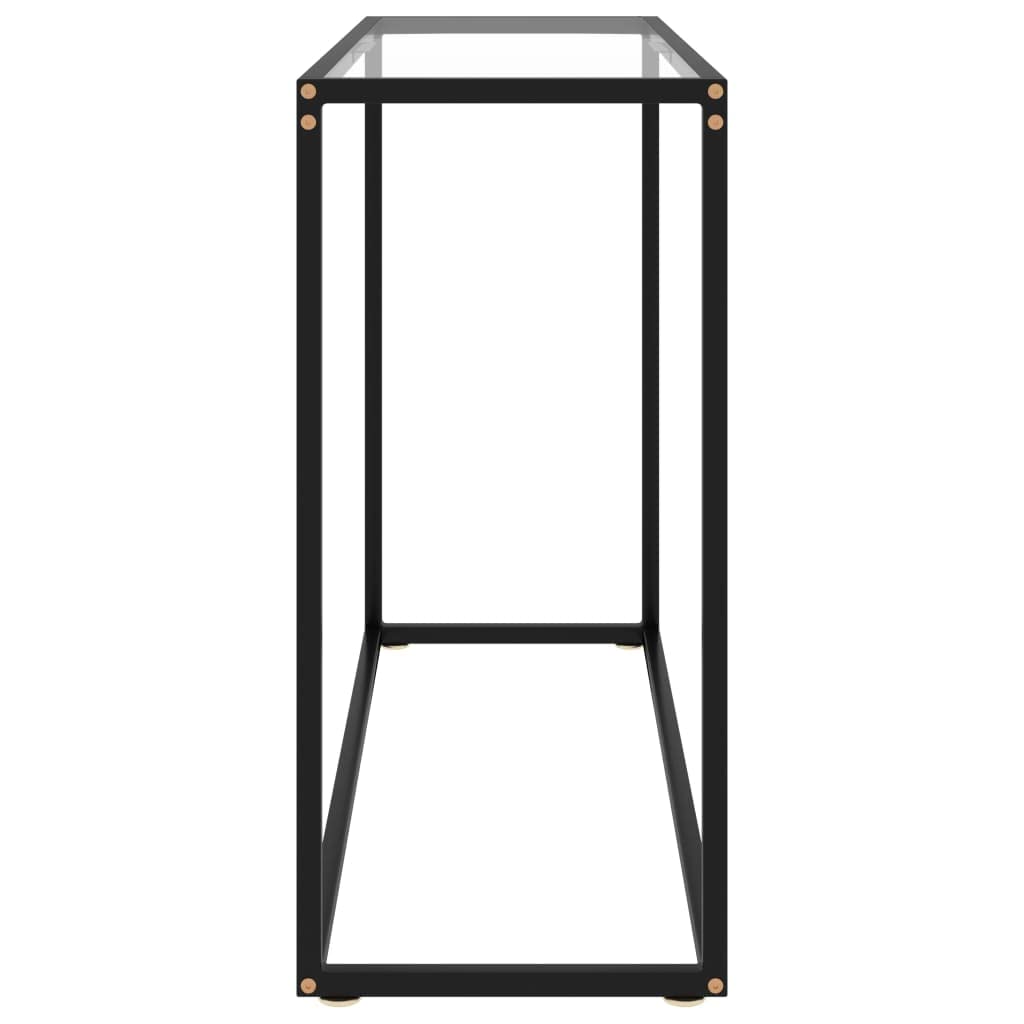 Stół Konsola ze szkła hartowanego 100x35x75 cm | Stal malowana proszkowo, łatwa do czyszczenia, wytrzymała i stabilna, elegancki stolik boczny