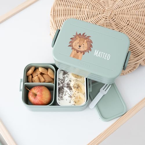 wunderwunsch Boîte à Goûter Mepal Personnalisée pour Enfant avec Compartiment - Lunch Box Bébé Maternelle, Boîte de Repas et Tartine Bento sans BPA pour Fille – vue 7