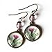 Scottish Thistle Glass Cabochon Earrings