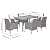 YITHOPI 7 Piece Patio Dining Set with Cushions Gray Poly Rattan Versatile Lounge Furniture Outdoor Lounge Set Patio Furniture Sets Balcony Furniture Sets for patios, Gardens, Decks