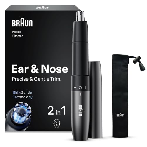 Braun Ohren Und Nasenhaartrimmer, Trimmer mit Doppelklingen, EN21, Grau – Ansicht 1