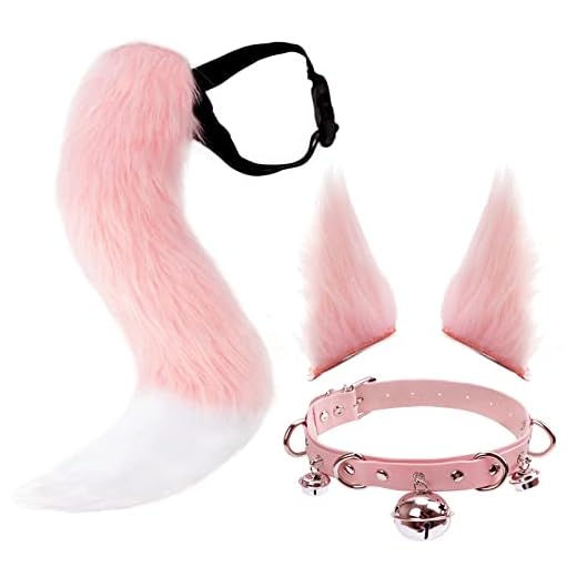 DRESHOW Fox Faux Fur Tail Cat Ears Hair Clip Halloween Party Costume Neck Gargantilla Cosplay Set para Adulto Adolescente