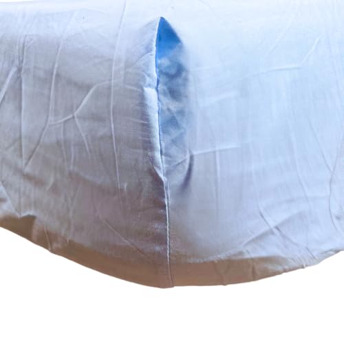 Sábana bajera ajustable de algodón azul claro de 140x200 para colchón de 30cm 5