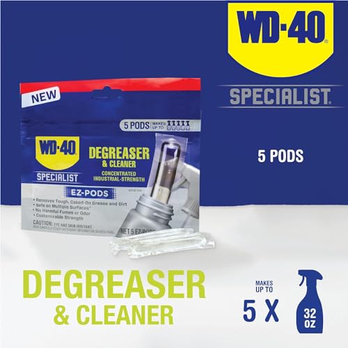 WD-40 Specialist Degreaser and Cleaner EZ-PODS, Customizable Industrial-Strength Concentrate, Multi-Surface Cleaning Solution, Cleans and Degreases BBQ, Patio Cleaner,1-Pack of 5 PODS