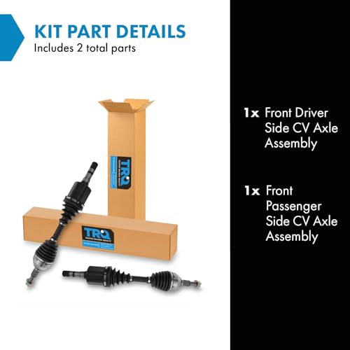 image for TRQ Front Driver and Passenger CV Axle Assembly Set Neoprene Boots Mol
