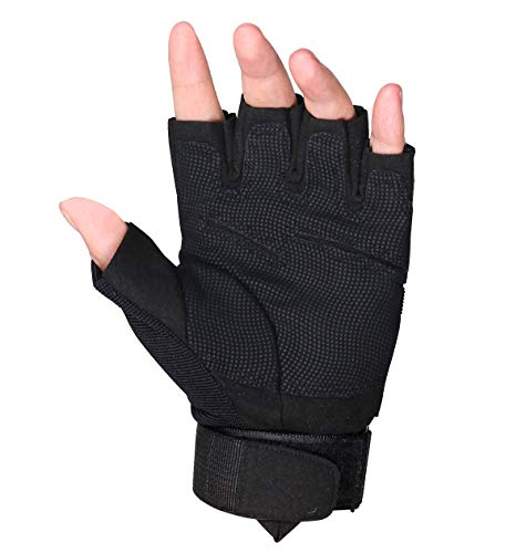 Luvas ThreeH Meio Dedos Protetoras Luvas Táticas de Motocicleta Esportivas ao Ar Livre GL06XL, Preto