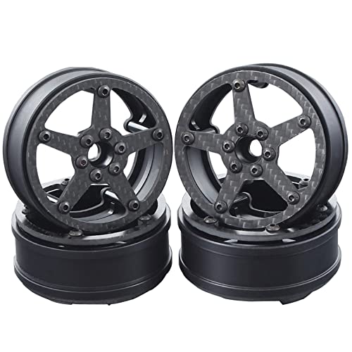 Carbon Fiber Wheels Rim 64x30mm RC Competition Crawler MOA RC Bully 2 XR10 RS10 Motor On Axle 2.2 Tires 4Pcs