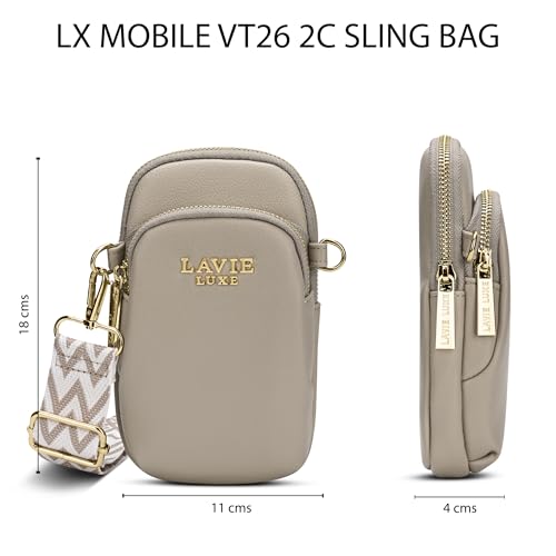 Image of Lavie Luxe Women's Mobile Vertical26 2-Compartment Crossbody Sling Bag | Ladies Purse Handbag | Gift for Women