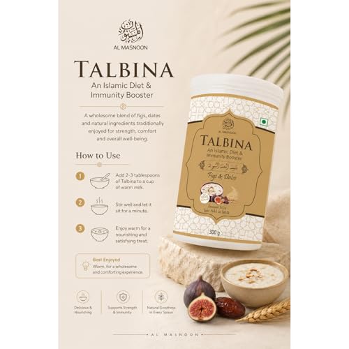 Image of AL MASNOON Talbina Figs & Dates /A Sunnah & Healthy Instant Mix Talbina 300g (pack of 1)