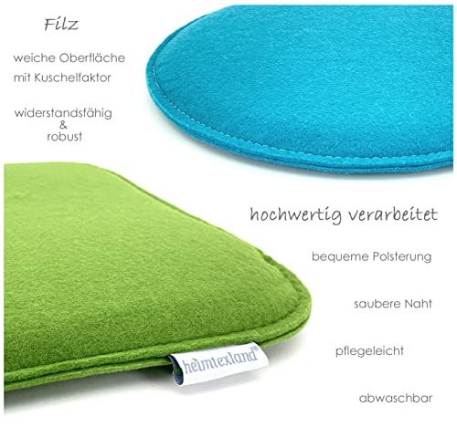 heimtexland ® 2er Pack Sitzkissen Filz Stuhlkissen Bodenkissen Polster Stuhlauflage Indoor Outdoor Kissen rund Typ631 Filzkissen anthrazit meliert 35x35 cm 2 Stück