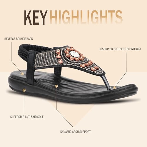 Image of Medifeet Elegance Beadwork Slingback Sandals for Women with Plush Cushion Footbed