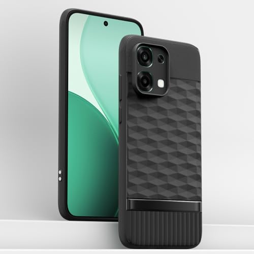 Image of Pikkme Back Cover for Oppo F31 5G / Oppo F33 5G Camera Protection 3D Hexa Cube Design Silicone Protective Bumper Case (Black)