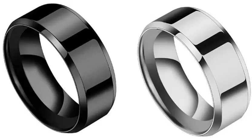 Black & Silver Band Ring/Pure Silver Band Ring/Plain Silver Band Ring Silver Sterling Silver Plated Ring (18)-image-25