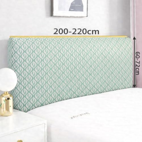 Image of HOMETHREADS Stretchable Lycra /Velvet Bed Cover | Soft, Dust-Proof & Wrinkle-Resistant Bed Back Protector | Fits Leather, Wooden & Fabric Bedsides (Green, 205x70Cm)