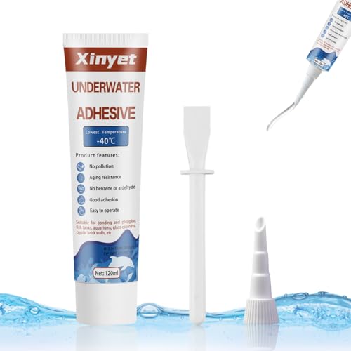 Xinyet 120ml Aquarium Silicone Sealant Clear, Underwater Sealant, Strong Adhesion Fish Tank Sealant for Fish Tank,Swimming Pools,Spa Pools,Underwater Equipment