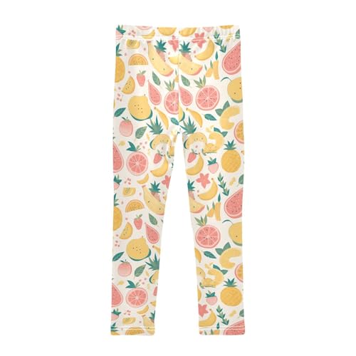 Colourful Tropical Fruits Kids Baby Girls Active Leggings Comfortable Full Length Workout Pants Exercise2