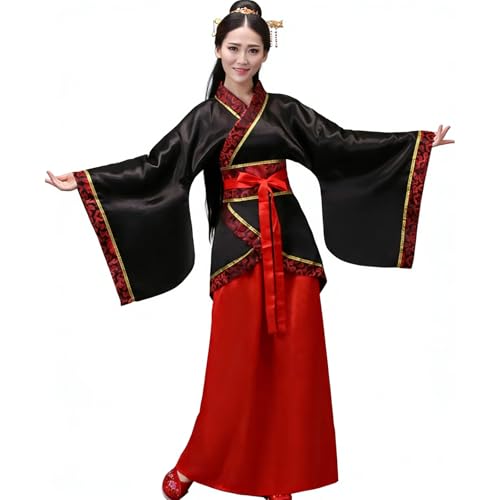 Robe de scène chinoise noire pour soirée à thème et cosplay