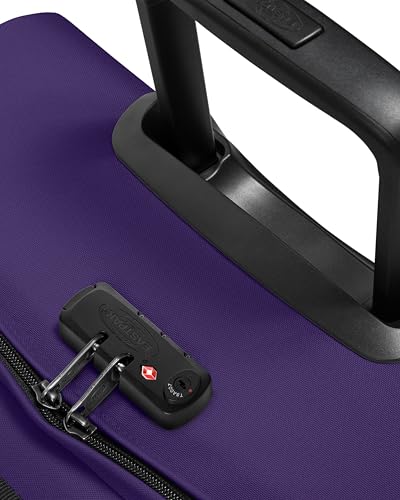 Image of EASTPAK Tranverz S - 42L Small Soft Sided Cabin Sized Luggage, Dual Compartments, TSA Lock, Compression Straps & Smooth Inline Wheels, Night Fall Purple