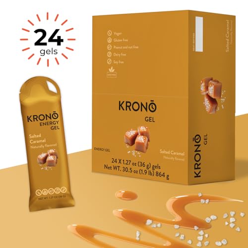 Image of Krono Nutrition Energy Gel - Sports Nutrition - Made with Natural Ingredients - 24 Count (Salted Caramel)