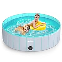 lunaoo Hundepool fur Große Hunde, Faltbare Schwimmbecken Hund Planschbecken Dog Pool, Tragbar PVC Hundebadewanne Hundeschwimmbad für Große Kleine Hunde, Hellgrün, 120 x 30cm