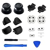 (18in1)PS5 コントローラー 修理 ps5 コントローラー 修理キット ps5 コントローラー ゴム 交換 導電性 L1 L2 R1 R2 トリガー ブラック スプリング付き 互換部品PS5コントローラー交換用ボタン