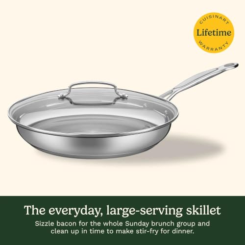 Cuisinart 12 Inch Skillet with Glass Cover, Chef's Classic Collection, 722-30G - image 2