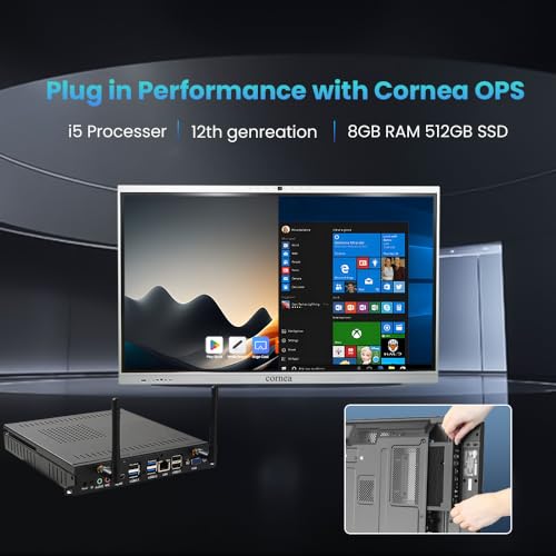 Image of Cornea 98 Inch All in One Interactive Smart Board 3840X2160 Pixel 4K UHD Display and Dual Operating System Android and Windows Version with K-12 Content and Cornea WritePro for Office, School