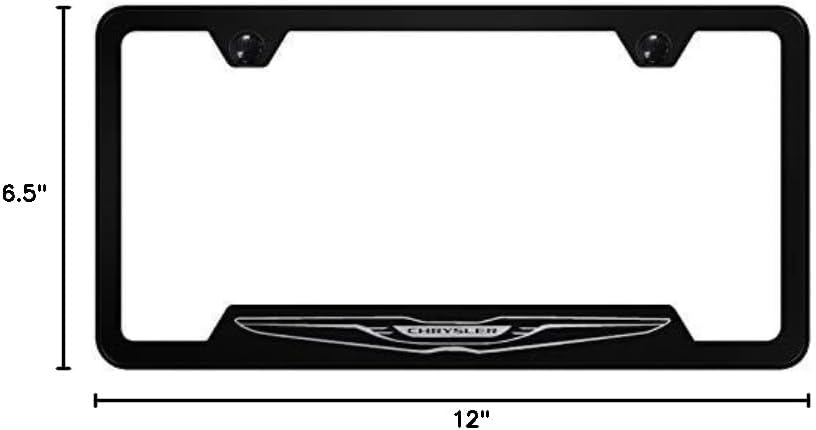 Au-Tomotive Gold, INC. Chrysler Black Steel License Plate Frame