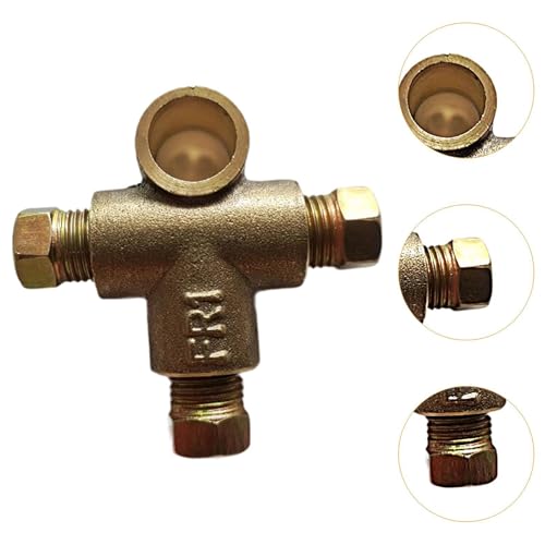 Conector en T de freno Qianly acoplamiento empalme triple de latón con tuercas resistente 2