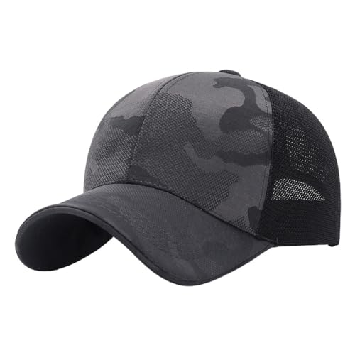 osiuujkw Gorra de Camuflaje Transpirable para Exteriores, Sombrero Militar para Deportes de Caza, Gorras de béisbol para Hombre, protección Solar de Tela, Gris