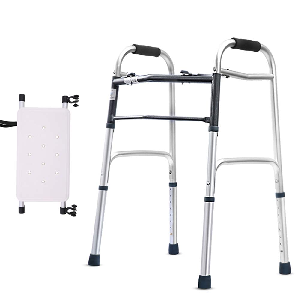 MObyat Andador para Ancianos,Andador para Interiores, Andador, Andador Plegable Ajustable con Asiento y Deslizadores de plástico, Marco de aleación de Aluminio de Altura Ajustable