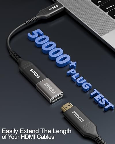 Image of FEDUS Eikon 8K HDMI Coupler Female to Female Adapter Jointer, HDMI Cable 2.1 Extender Connector (8K@60Hz, 4K@120Hz) Aluminum Body for PS5, Xbox, PC, TV Stick, Roku, Monitor - High-Speed 48Gbps