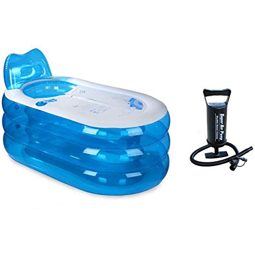 SDYBYG Bañera De PVC para Adultos, Piscina Hinchable para Niños, Jacuzzi Hinchable, Bañera Plegable De Verano, Bañera Doble, Azul