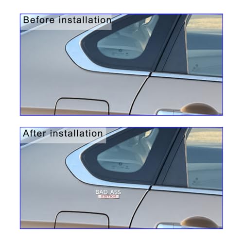Image of Car Bad Ass Edition Emblem, 3D Fender Badge Auto Sticker with 3M Adhesive, Vehicle Exterior Decal Accessories for Tailgate Front Grille Hood Trunk, Universal for RV, SUV, Truck (Silver /Red)
