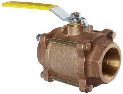 Apollo 82-100 Series Bronze Ball Valve, Three Piece, Inline, Lever, 1-1/2