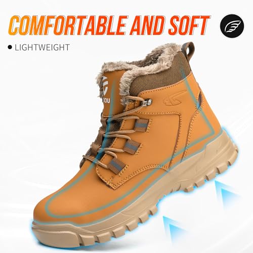 Image of Steel Toe Boots for Women Men Slip & Puncture-Resistant Safety Boots Industrial Construction Steel Toe Shoes for Warehouse, Outdoor Work