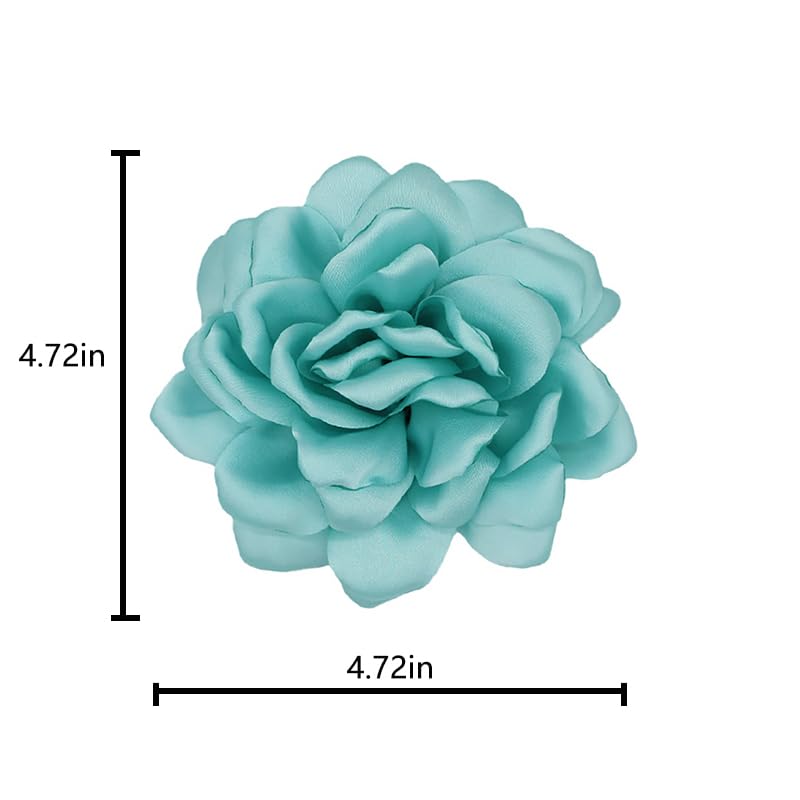 Image of Large Camellia Satin Fabric Flower Brooch Pins Hairpin for Women,ladies. (Tiffany)