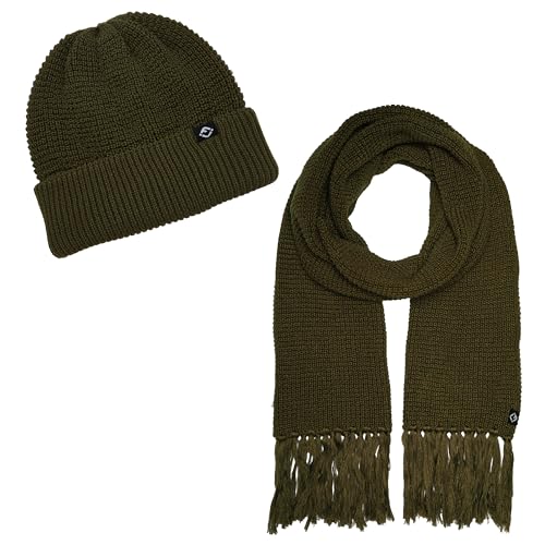 Funky Junque Scarf and Hat Set for Men and Women, Ribbed Knit and Waffle Knit, Warm All-Season Winter Accessories2