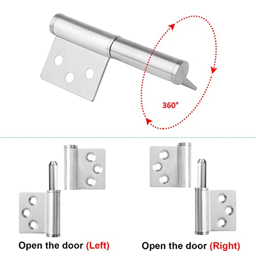 8Pcs 3" Lift Off Hinge Flag Hinges, Heavy Duty Stainless Steel 304 Detachable Door Hinges (Thickness: 1.7 Mm) #TOP2