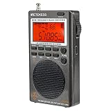 Retekess TR110 Tragbares Mini Radio, FM MW SW SSB Air Band World Empfängt Radio, FM Stereo, Sleep-Timer, Externe Antenne, für den Außenbereich (Silber)